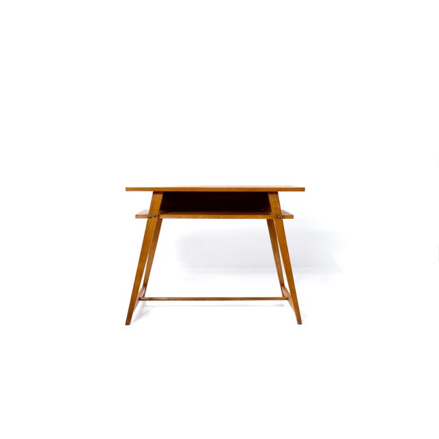 Vintage French Console Table in Oak, 1950s For Sale - Image 14 of 18