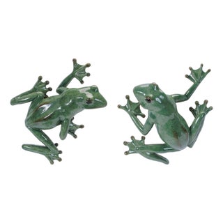 Stone Garden Frog Wall Accent (Set of 2) For Sale