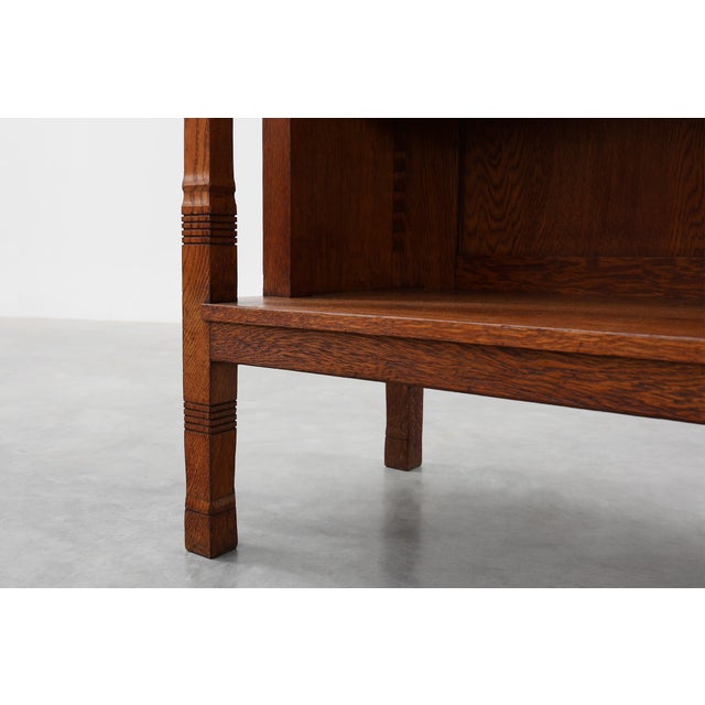 Jugendstil Oak Bookcase with Adjustable Shelves, Netherlands, 1890s For Sale - Image 9 of 15