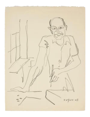 Painter - Original Lithograph by E. Hugon - 1945 1945