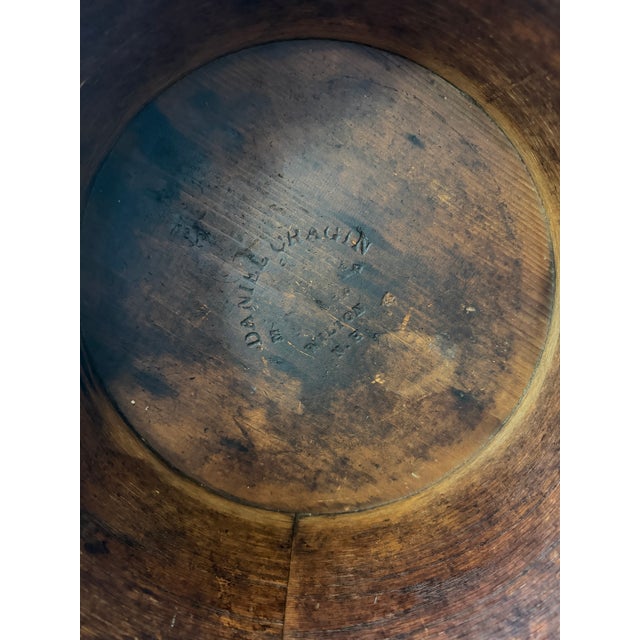 Wood Large Antique New England Wooden Dry Measure by Daniel Cragin, Wilton, New Hampshire – Primitive Grain Measure With Forged Iron Handles For Sale - Image 7 of 16