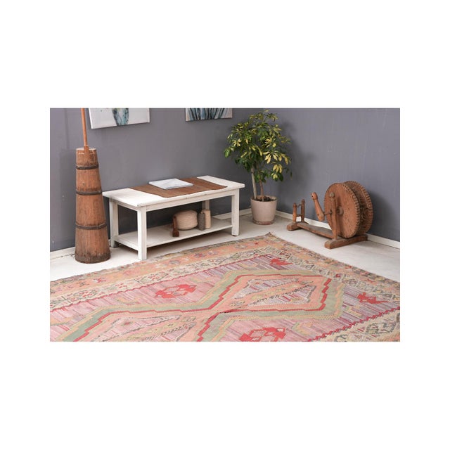 Large Vintage Turkish Kilim Rug - 7`11″ X 14`1″ For Sale In Los Angeles - Image 6 of 6