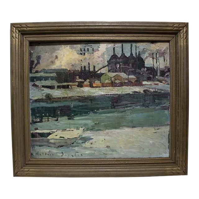 Plein Air Signed Oil Painting Titled "Industrial" San Clemente Ca For Sale
