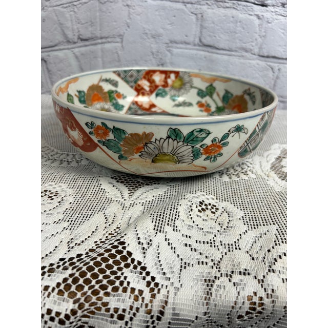 Antique Japanese Imari Porcelain Bowl - 10" Meiji Period Arita Ware - Hand-Painted Floral For Sale - Image 12 of 12