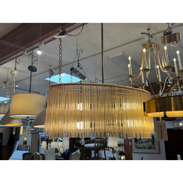 Ethan Allen Orchard Midcentury Brass Chandelier For Sale - Image 9 of 12