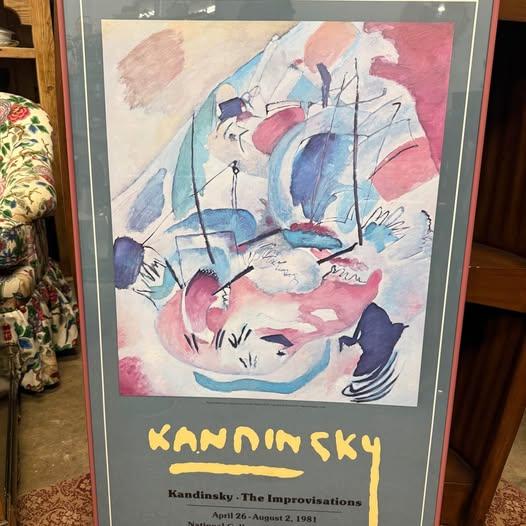 Striking vintage 1981 exhibition poster from the National Gallery of Art, featuring Wassily Kandinsky’s “The...