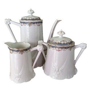 Milk Jug, Milk Pot and Sugar Bowl from Limoges Bernardaud, 1890s, Set of 3 For Sale