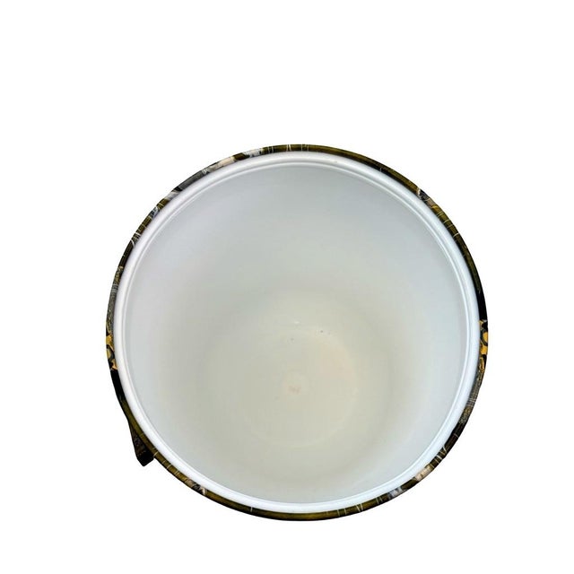 Plastic Serv-Master Creations MCM Equestrian Ice Bucket Brass Accents Retro Barware For Sale - Image 7 of 11