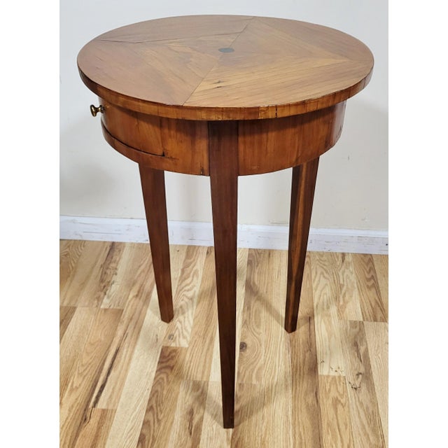 Late 19th Century Antique German / Austrian 19th C Inlaid Biedermeier Tripod Round Side End Table For Sale - Image 5 of 11
