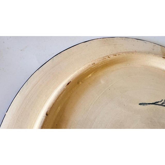 Large Italian Ceramic Serving Platter with Blue Floral & Botanical Motifs, 1970s For Sale - Image 6 of 14