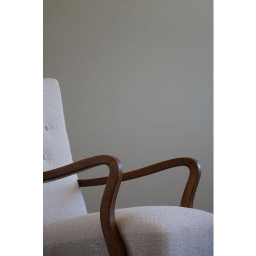 Set of Mid-Century Modern Danish Lounge Chairs in Bouclé & Beech, 1960s For Sale - Image 14 of 16