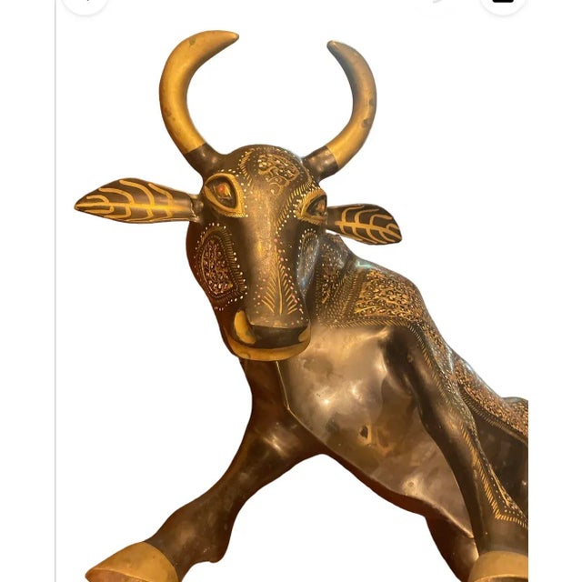Black Late 19th Century Brass Bull Sculpture For Sale - Image 8 of 11