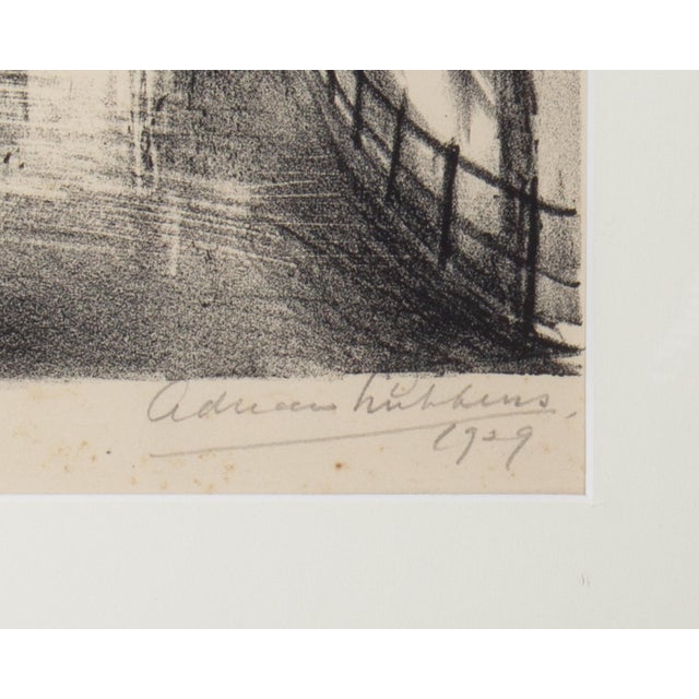 1920s 1929 “Central Park” Lithograph by Adrian Hibbins For Sale - Image 5 of 7