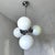 Mid-Century Modern Space Age Chandelier in Chromed Metal with 4 White Opaline Glass Globes, 1970s For Sale - Image 3 of 12