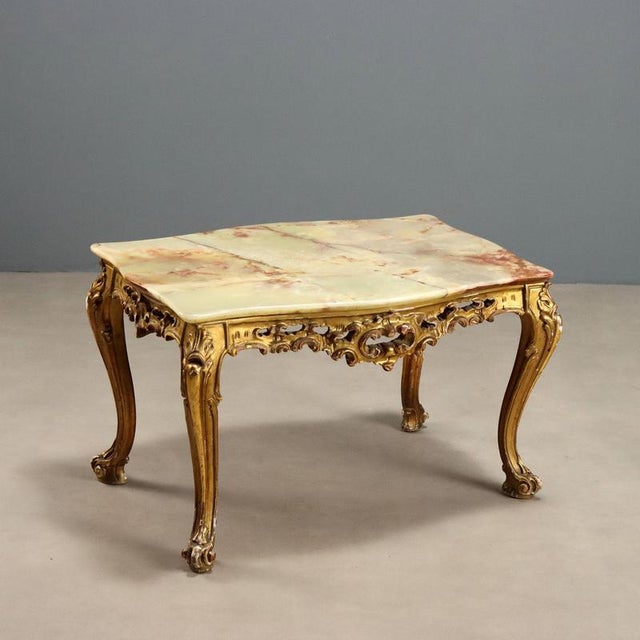 Small Antique Baroque Table with Alabaster Top For Sale - Image 11 of 11