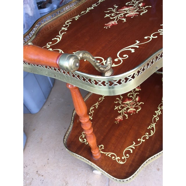 Mid 20th Century Italian or Hollywood Regency Style Bar Cart For Sale In Louisville - Image 6 of 14