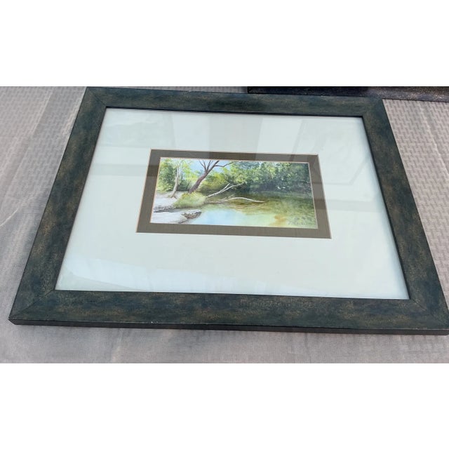 1980s Gallery-Ready Signed Original Landscape Watercolors by Pa Artists, Patricia L. Reese & Jane Bertram Miluski - Set of 3 For Sale - Image 10 of 11