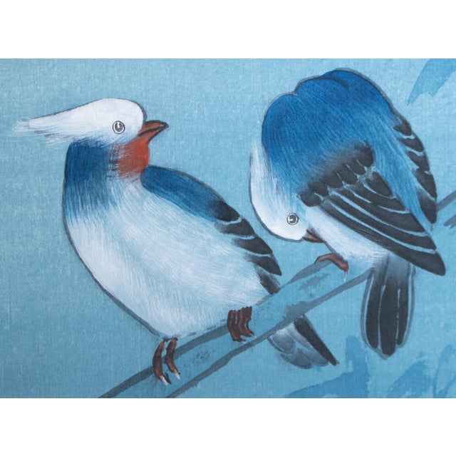 1970s Chinese Painted Silk Screen "Magnolia and Blue Jay" For Sale - Image 15 of 18