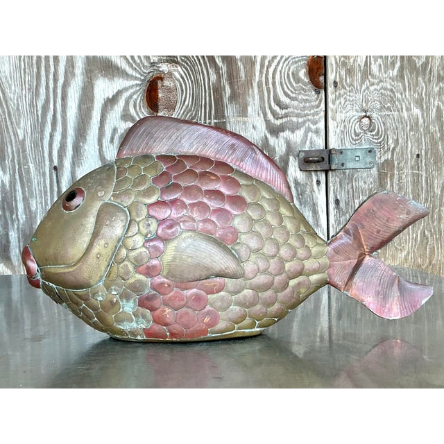 Vintage Boho Brass Fish After Sergio Bustamante For Sale - Image 12 of 12