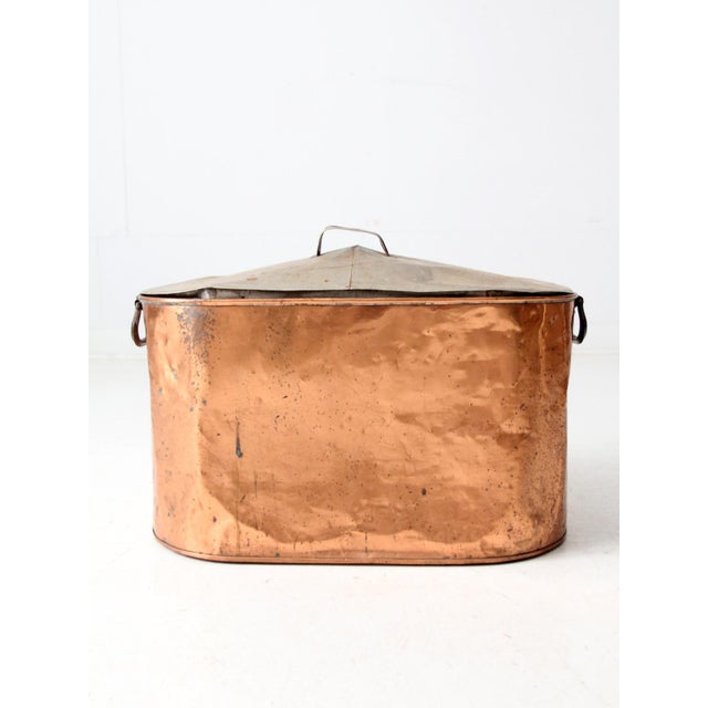 Antique Copper Lidded Wash Tub For Sale - Image 10 of 14