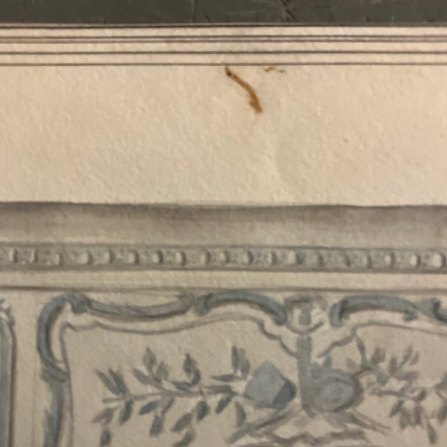 1930’s Regency Style Architectural Interior Watercolor Painting Signed Derry For Sale In Philadelphia - Image 6 of 7