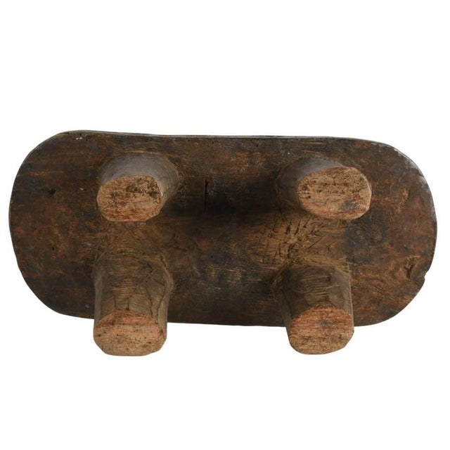 Brown Antique Senufo-Style Hand-Carved Wood Stool With Rich Patina, West African Tribal Form For Sale - Image 8 of 8