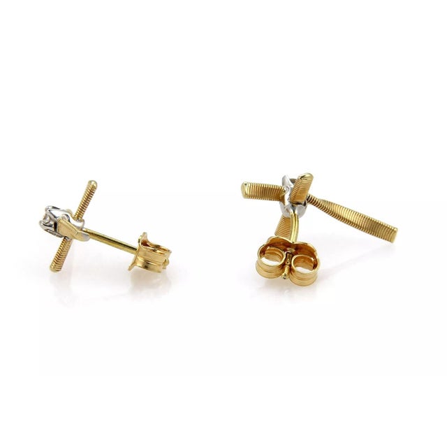Contemporary Marco Bicego Marrakech Diamond 18k Gold Cross Earrings, 2 Pieces For Sale - Image 3 of 6