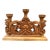 Late 20th Century Hand Carved Wooden Three Candle Candelabra For Sale