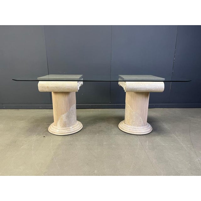 Vintage Tesselated Stone Pedestal Dining Table by Maithland Smith, 1970s For Sale - Image 12 of 13