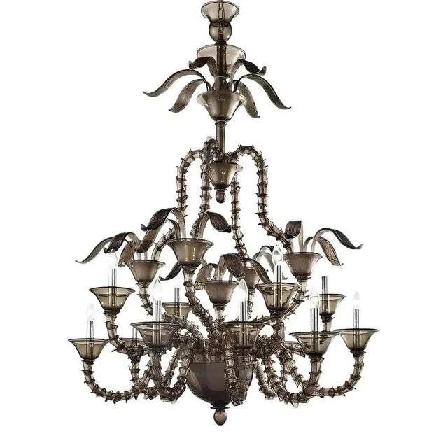 Brown Smoked Murano Glass Chandelier by Simoeng For Sale - Image 8 of 8