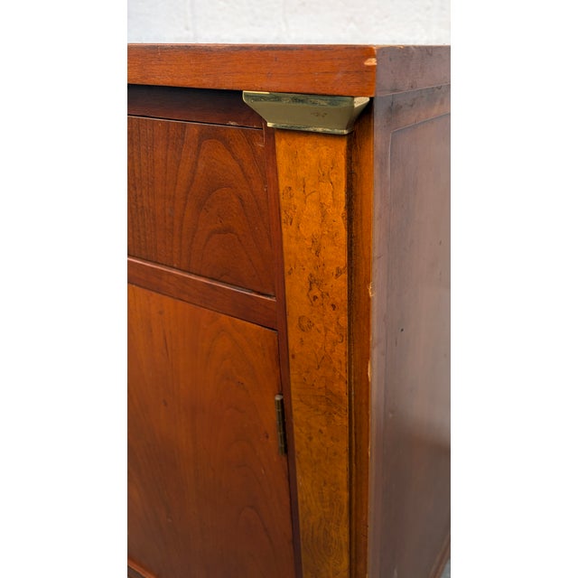 Late 20th Century French Empire Style Cherry and Burled Wood Nightstand by Baker Furniture For Sale - Image 13 of 15