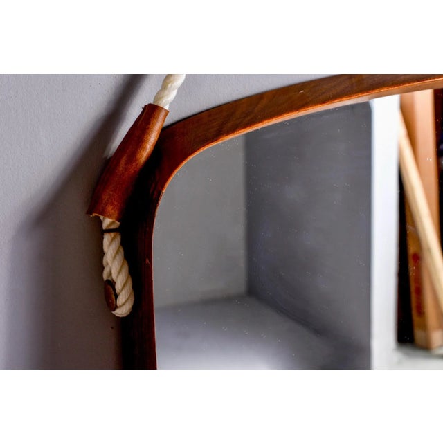 Wood Mid Century Italian Mahogany Rectangular Shape Mirror For Sale - Image 7 of 11