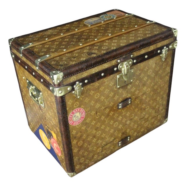 Hat Trunk in Woven Canvas from Louis Vuitton, 1890s For Sale