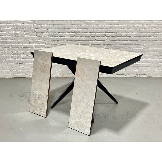 Atomic Mid Century Modern Ebonized Dining Table, C. 1950's For Sale - Image 4 of 13