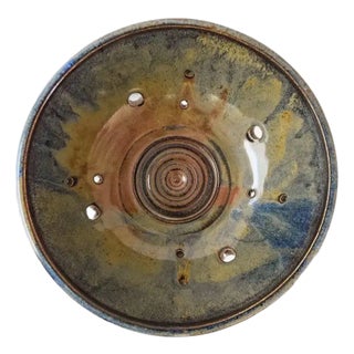 Vintage Mid Century Handcrafted Ceramic Decorative Bowl For Sale