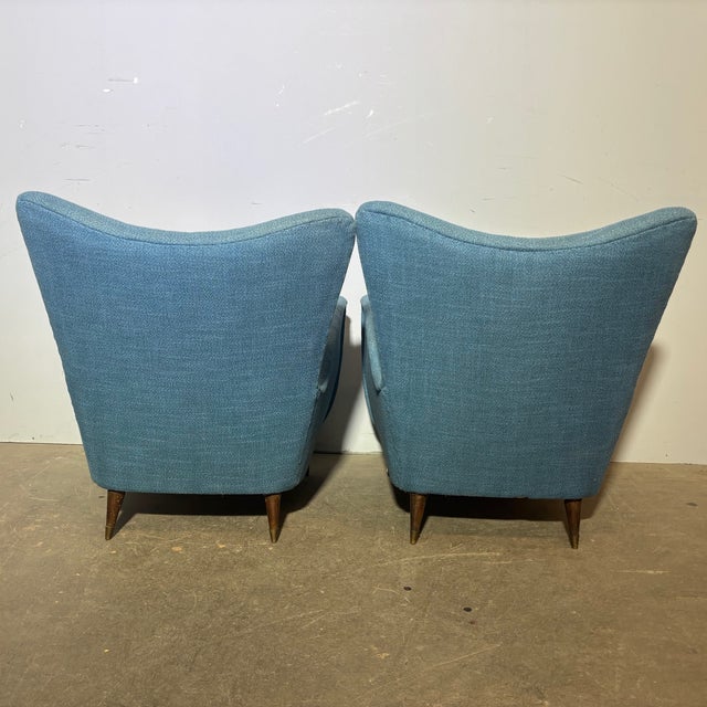 Mid-Century Blue Armchairs from Isa Bergamo, 1950s, Set of 2 For Sale - Image 11 of 16