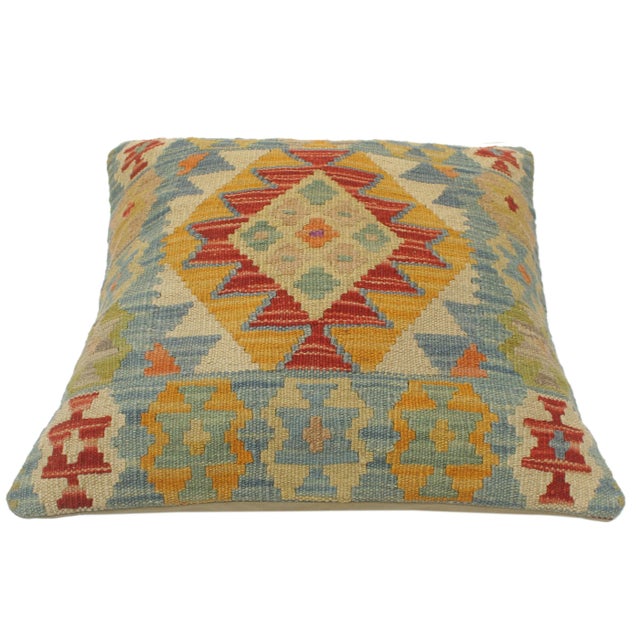 Shabby Chic Turkish Stanley Hand Woven Kilim Pillow For Sale In New York - Image 6 of 8