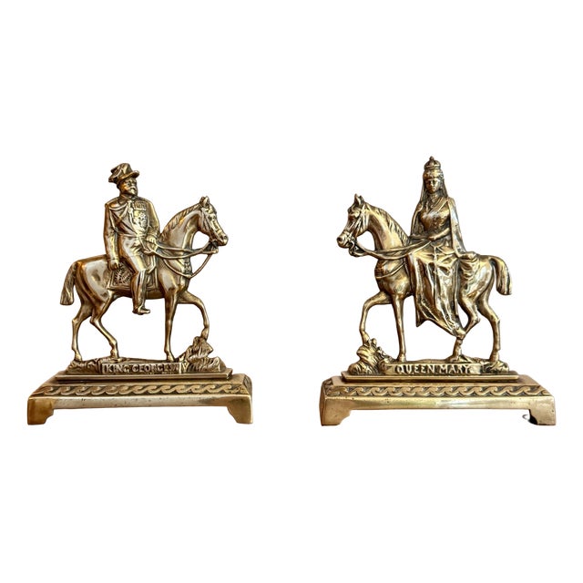 Vintage Brass Doorstops, 1920, Set of 2 For Sale