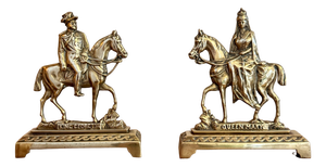 Vintage Brass Doorstops, 1920, Set of 2