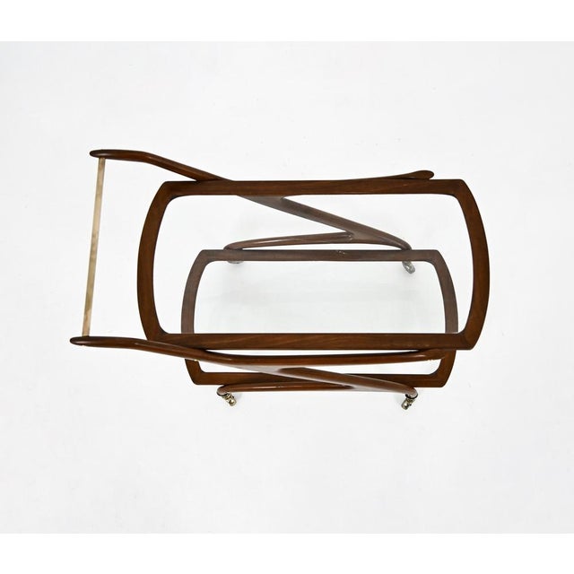 Tan Vintage Italian Serving Trolley, 1960s For Sale - Image 8 of 13