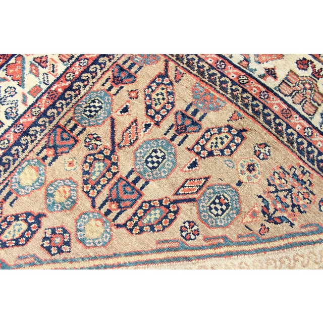 Antique Persian Serab Gallery Runner With Camelhair Field and Geometric Motifs For Sale - Image 10 of 11