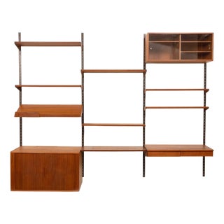 Vintage Kai Kristansen Teak Wall System W/Desk & Chair For Sale