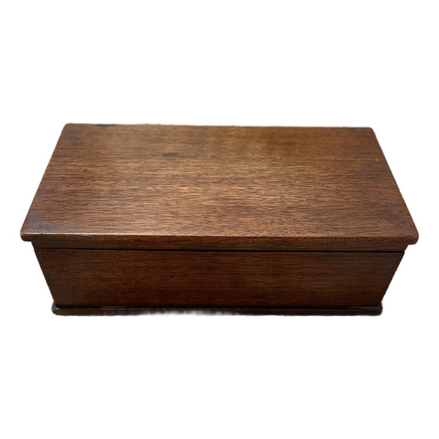 Antique Brown Wooden Dresser Desk Top Sewing Box For Sale