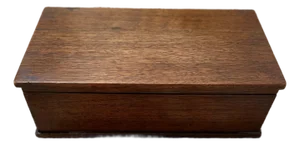 Antique Brown Wooden Dresser Desk Top Sewing Box