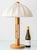 Mid-Century Modern Large Scandinavian Pine Table Lamp with Fabric Dome Shade, 1960s For Sale - Image 3 of 14