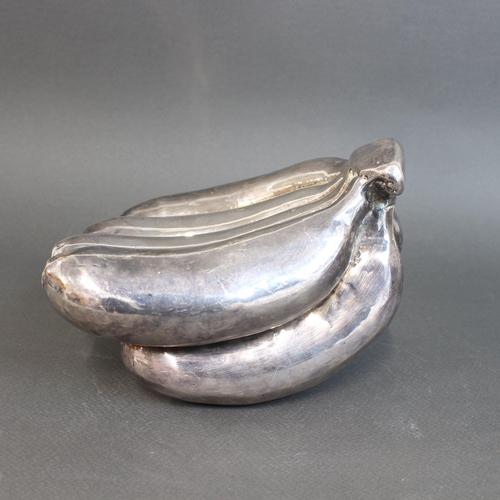 Almazán Silver-Plated Fruit Sculptures of Banana Bunch and Apples, 1970s, Set of 5 For Sale - Image 3 of 18