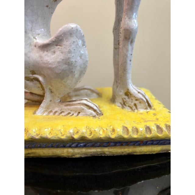 Ceramic 1970s Italian Terracotta Glazed Greyhound on Seated Base For Sale - Image 7 of 12