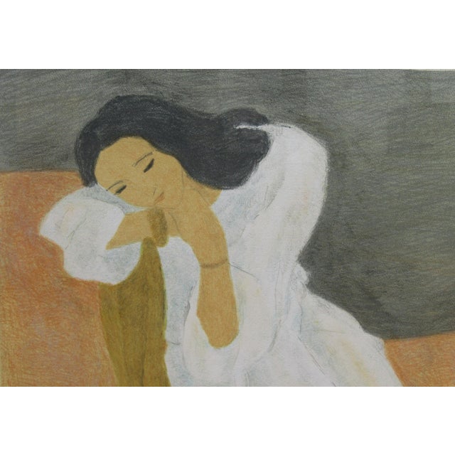 Pierre Boncompain, Woman in White, Signed Lithograph, 1985