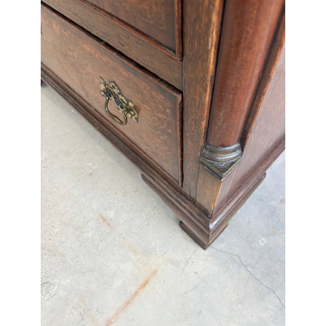 Brown George III Mahogany Inlaid Oak Double Chest of Drawers, English 1780-1800 For Sale - Image 8 of 10