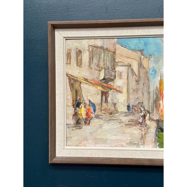 Mid-Century Modern Knut Norman, Harbour Motif, 1950s, Oil on Panel, Framed For Sale - Image 3 of 15